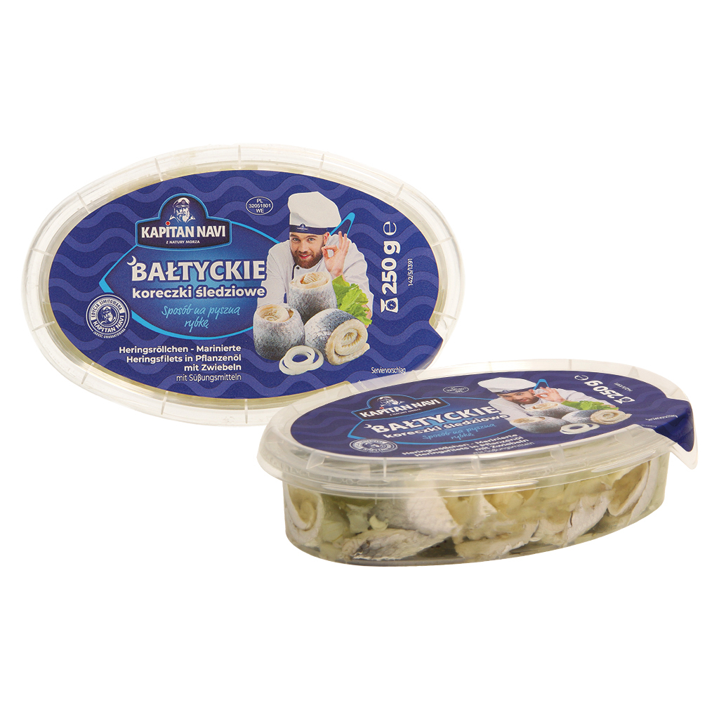 Haringrolletjes (Clupea harengus) in olie