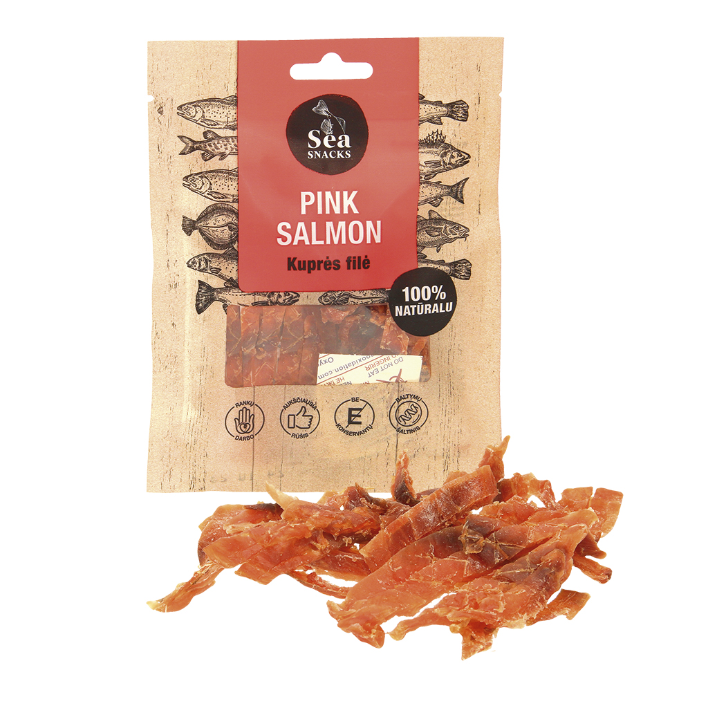 Полоски из филе горбуши, вяленные