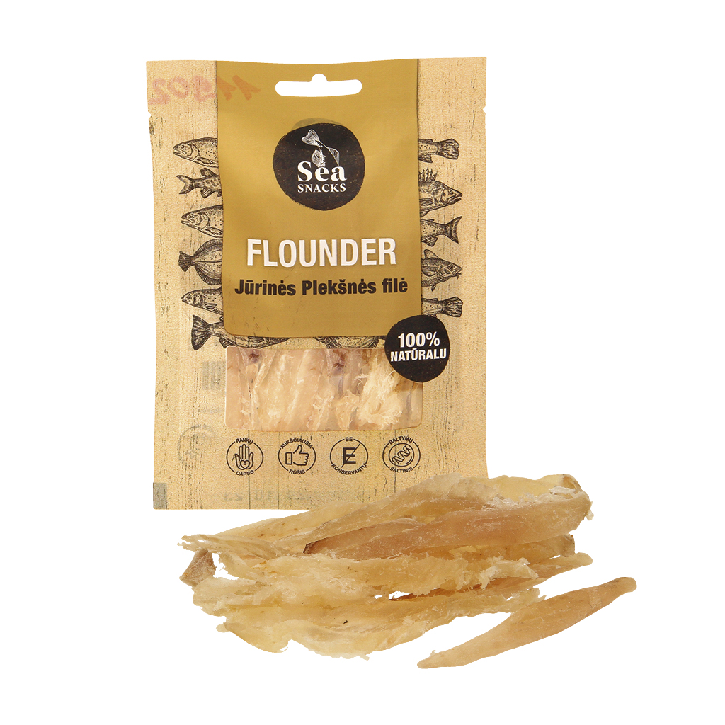 Полоски из филе камбалы (Pleuronectes platessa) вяленые.