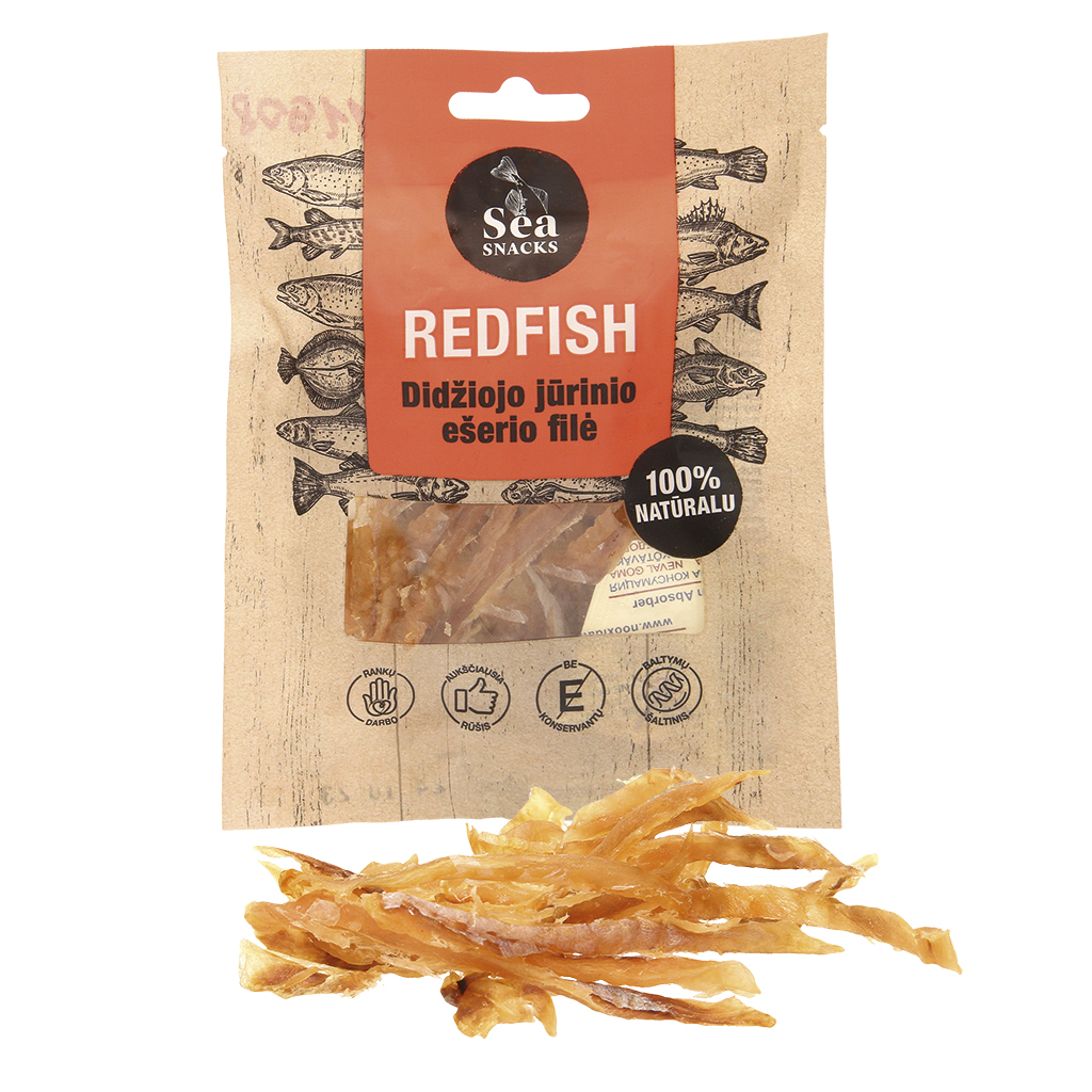 Полоски из филе морского окуня вяленые.