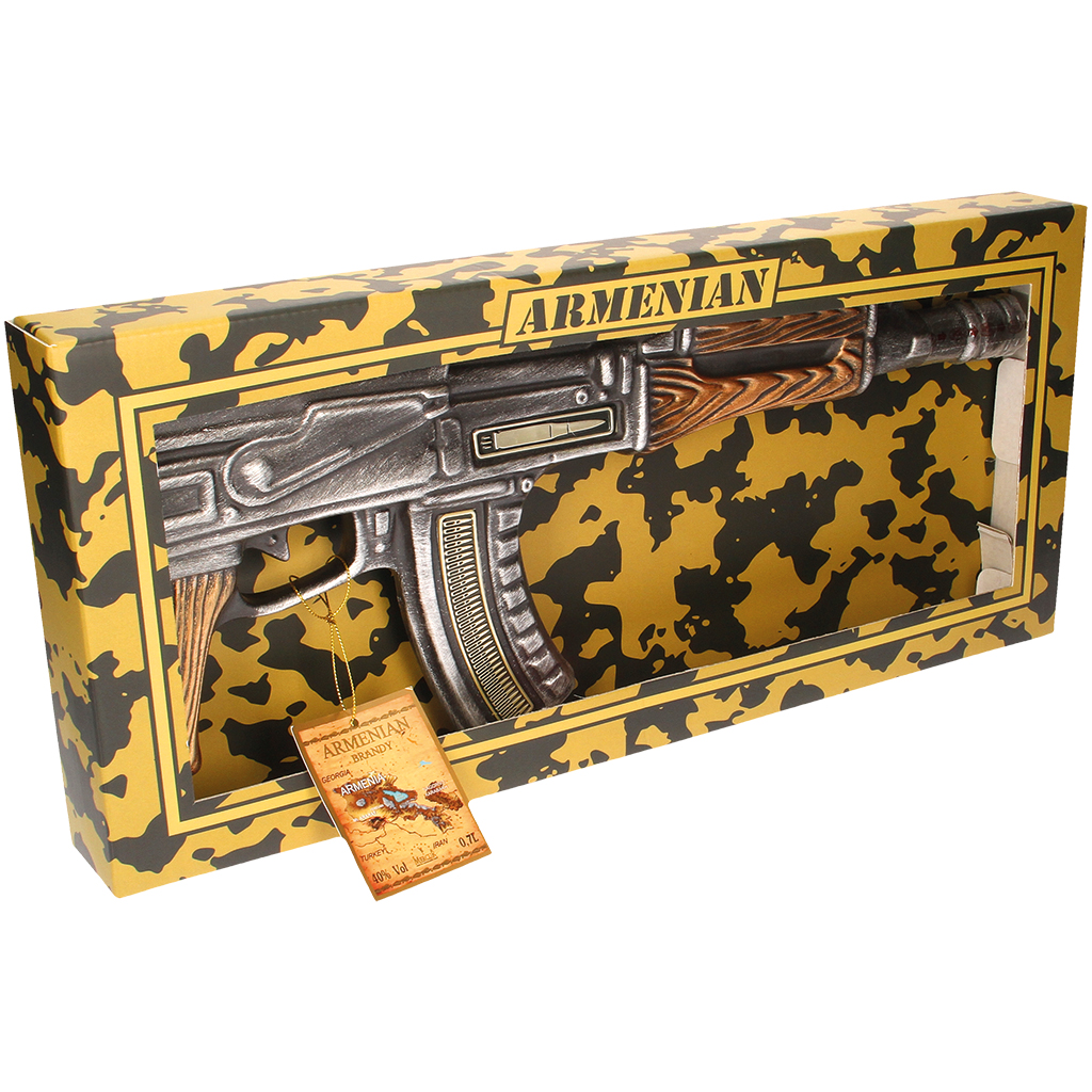 Армянский коньяк КАЛАШНИКОВ керамика 40 % алк., в подарочной