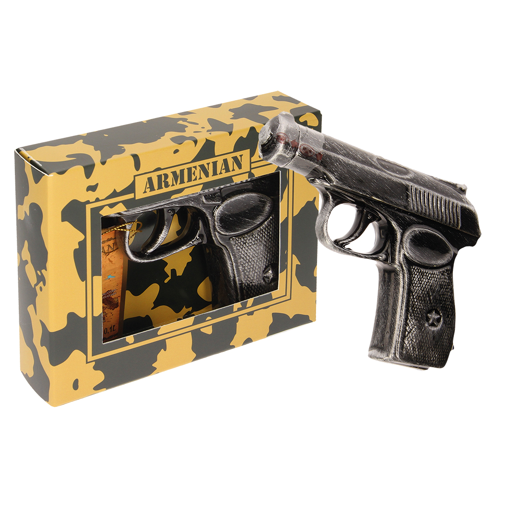 Armeense Brandewijn PISTOLE Keramiek 40 % vol. 0,1 L in Geschenkdoos