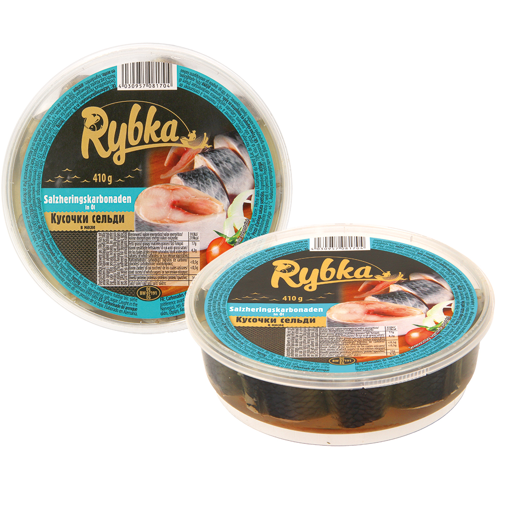 Zoute haring burgers in olie