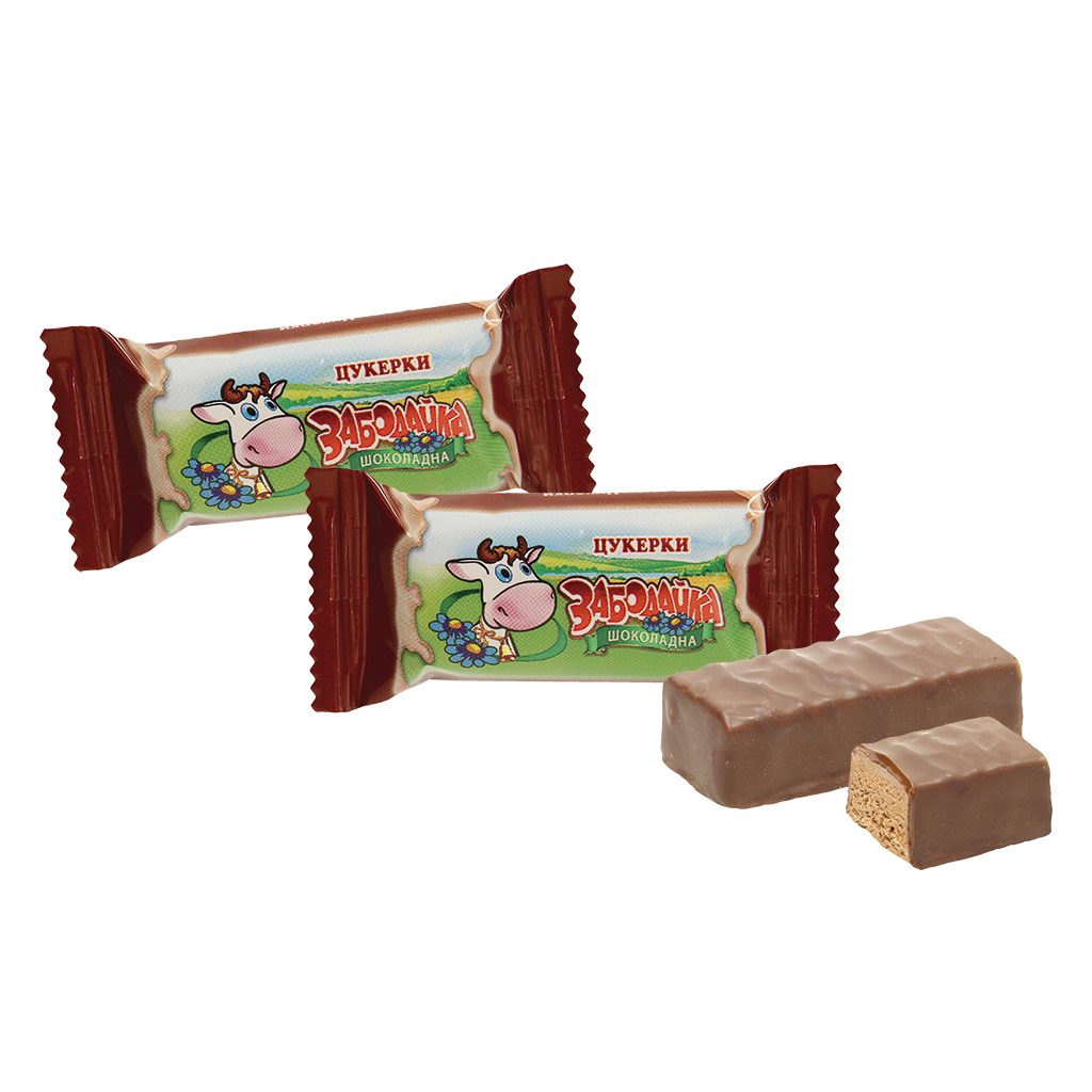 Schuimsuikerwaren met chocoladesmaak "Zabodaika" in cacaovetglazuur
