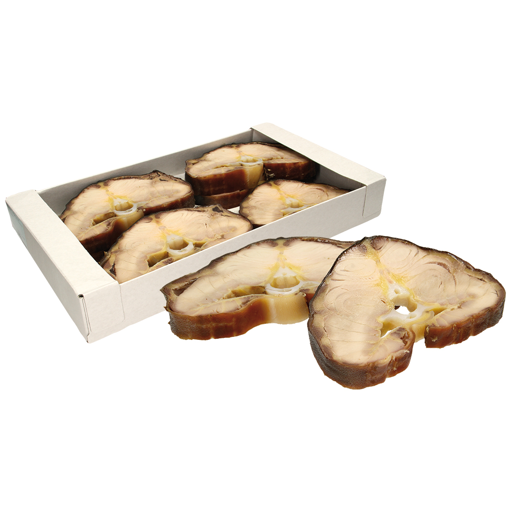 Стейк из осетра горячего копчения