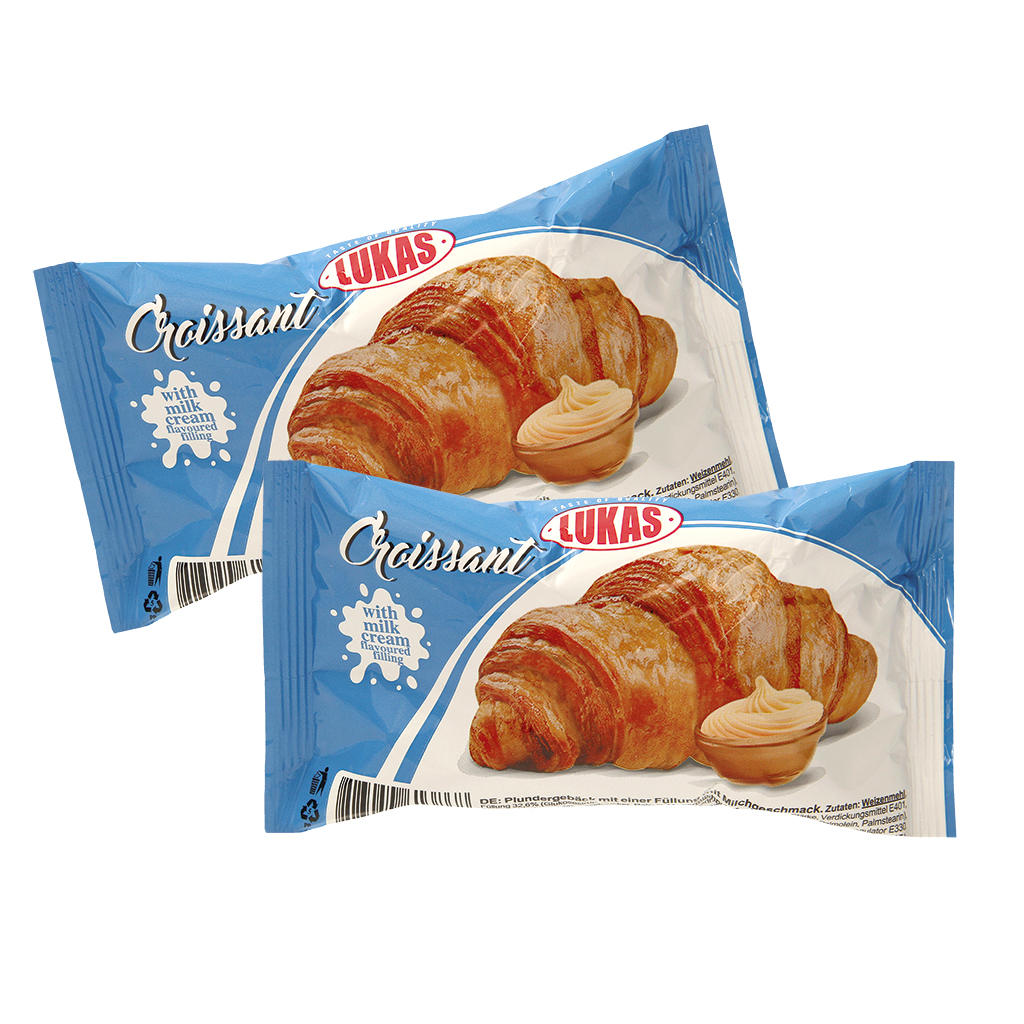 Deegwaren met een vulling met melk smaak