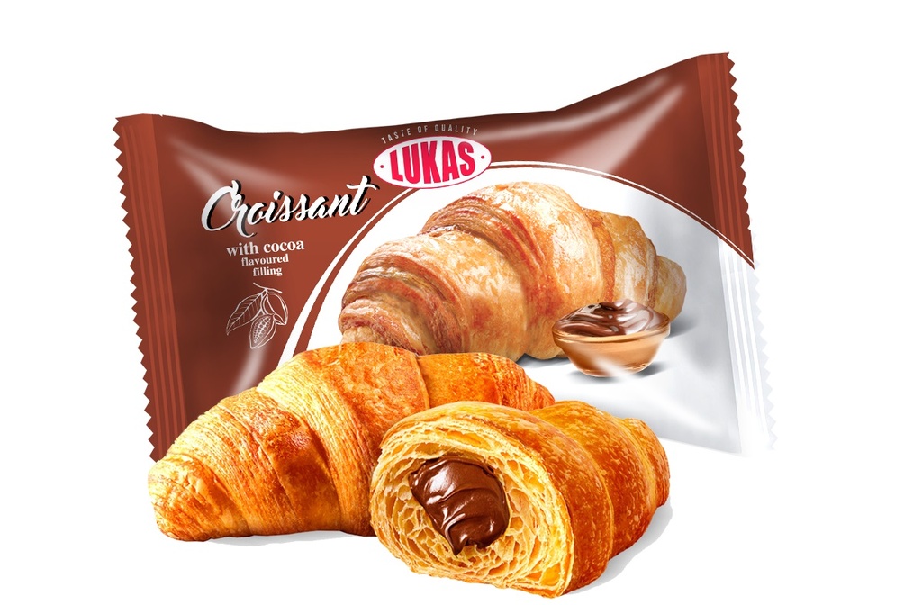 Круассанчик с начинкой со вкусом какао изделия кондитерские мучные слоеные