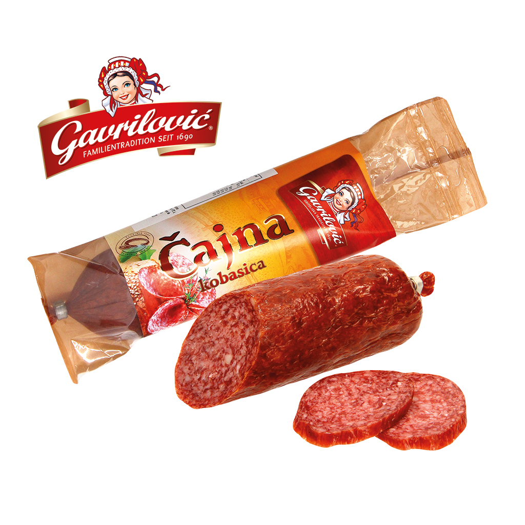 Сырокопченая колбаса, среднезернистая, высушенная на воздухе