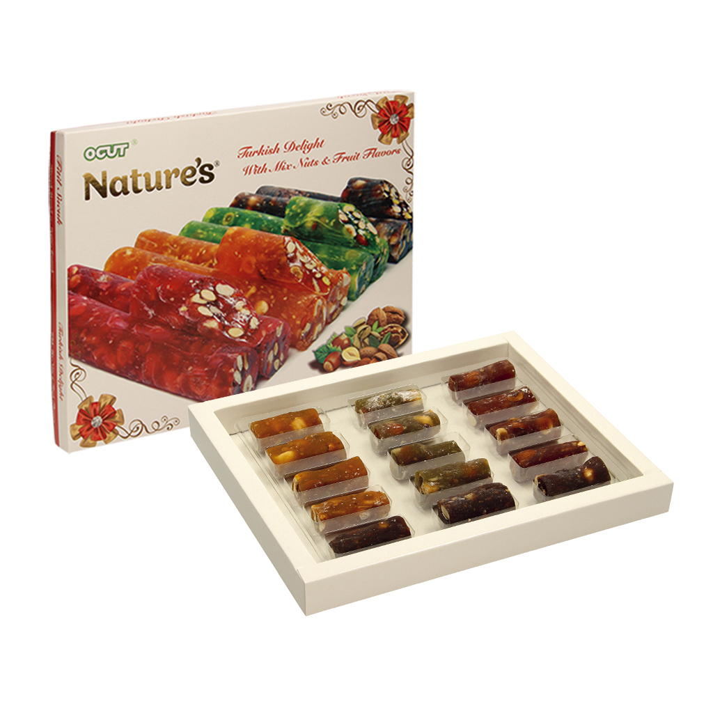 Turkse gelei suikergoed specialiteit ""Lokum"" met sinaasapp