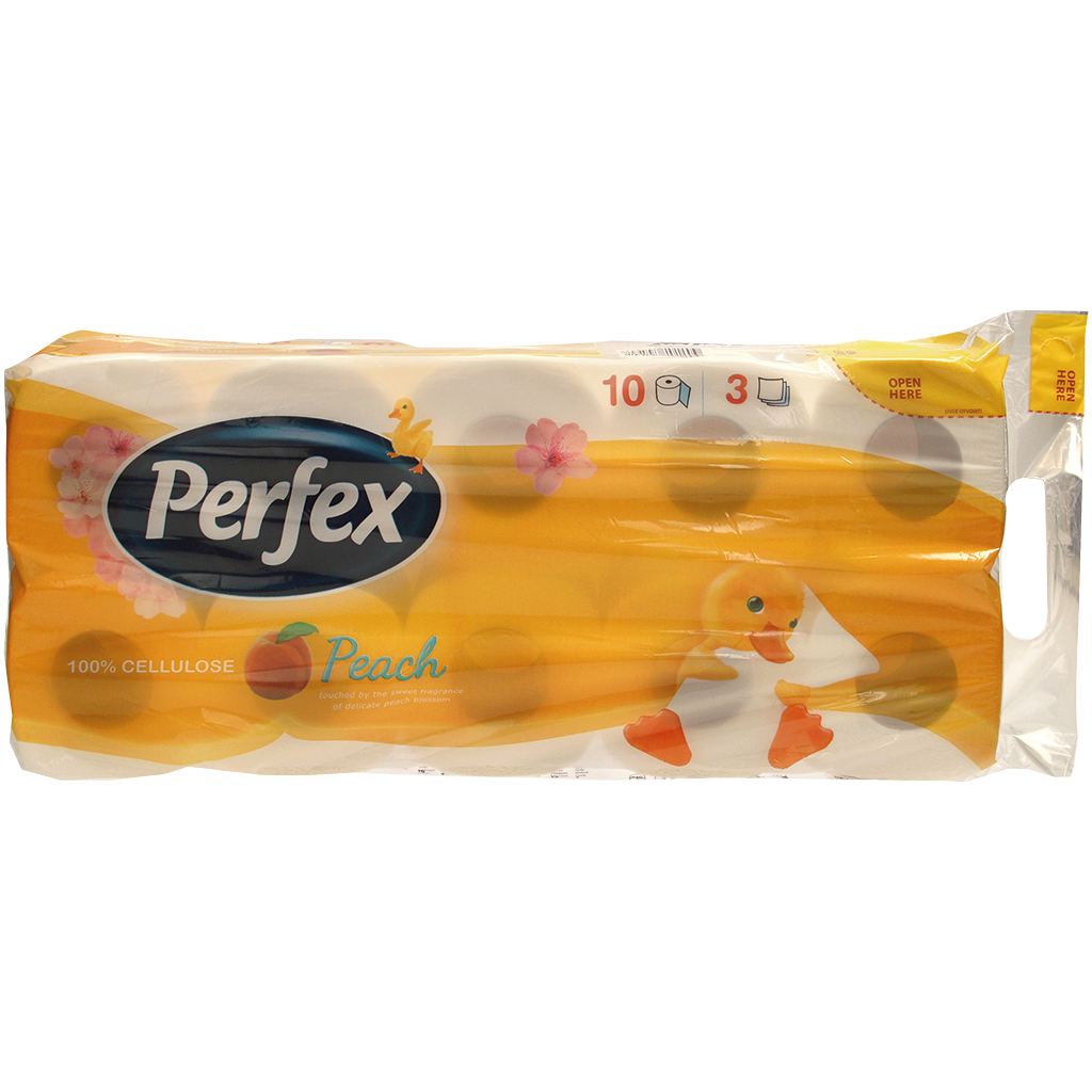 Toiletpapier met perzikgeur, 10 x 3-laags