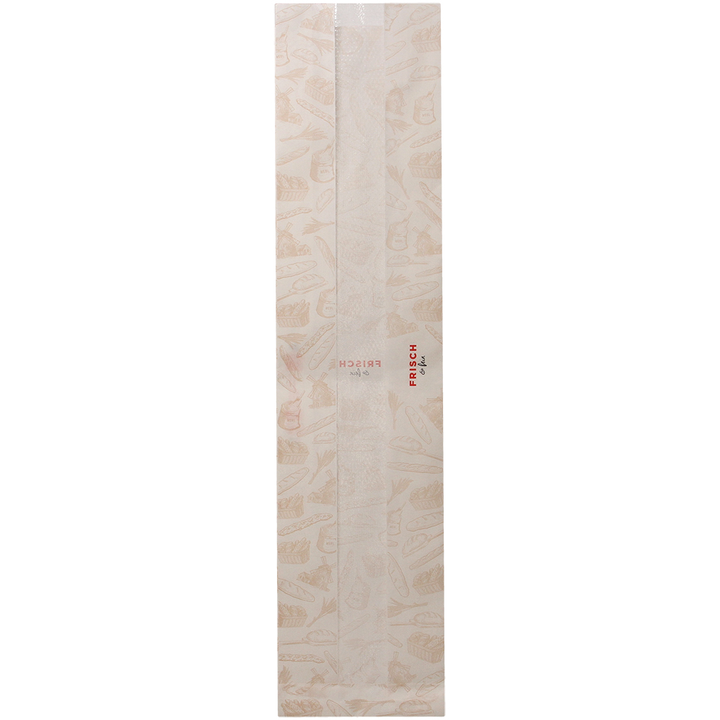 Baguettezak 140 x 60 x 580 mm, wit, met doorzichtige strepen