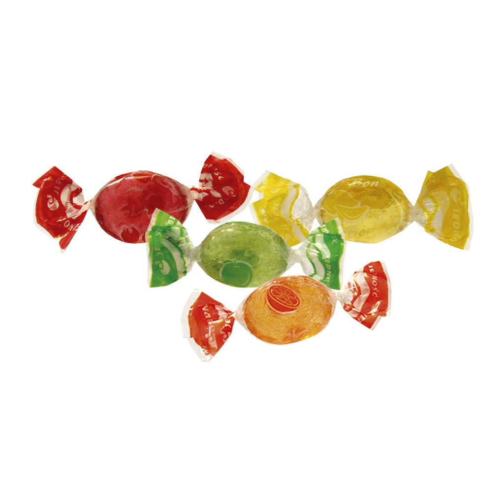 Ассорти карамелек со вкусами: лимона, апельсина, клубники ил