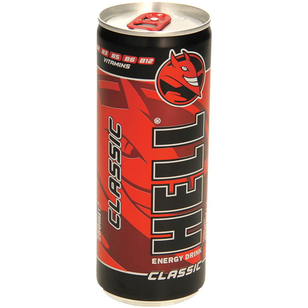 Cafeïnehoudende verfrissingsdrank met taurine en vitamines "