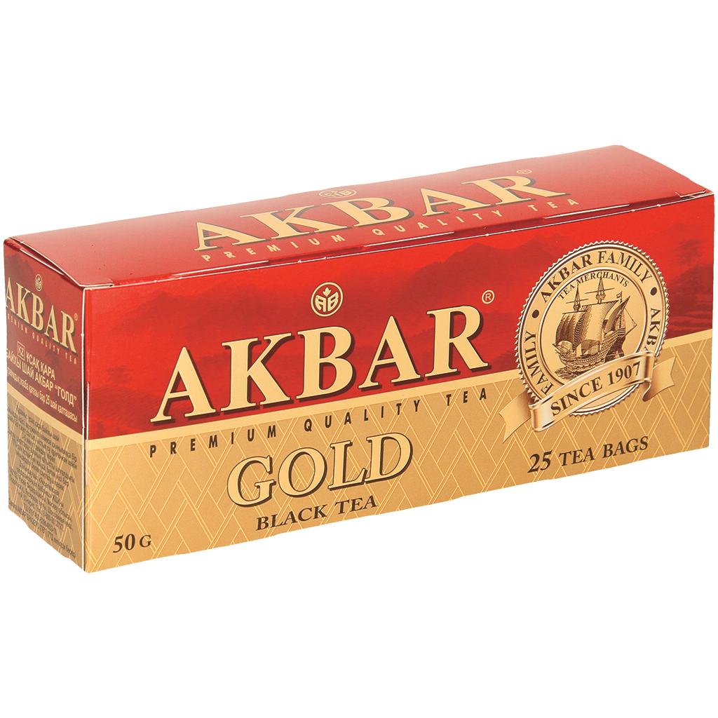 Чай АКБАР "ГОЛД" черный байховый мелкий 25 пак. с/я х 2 г.