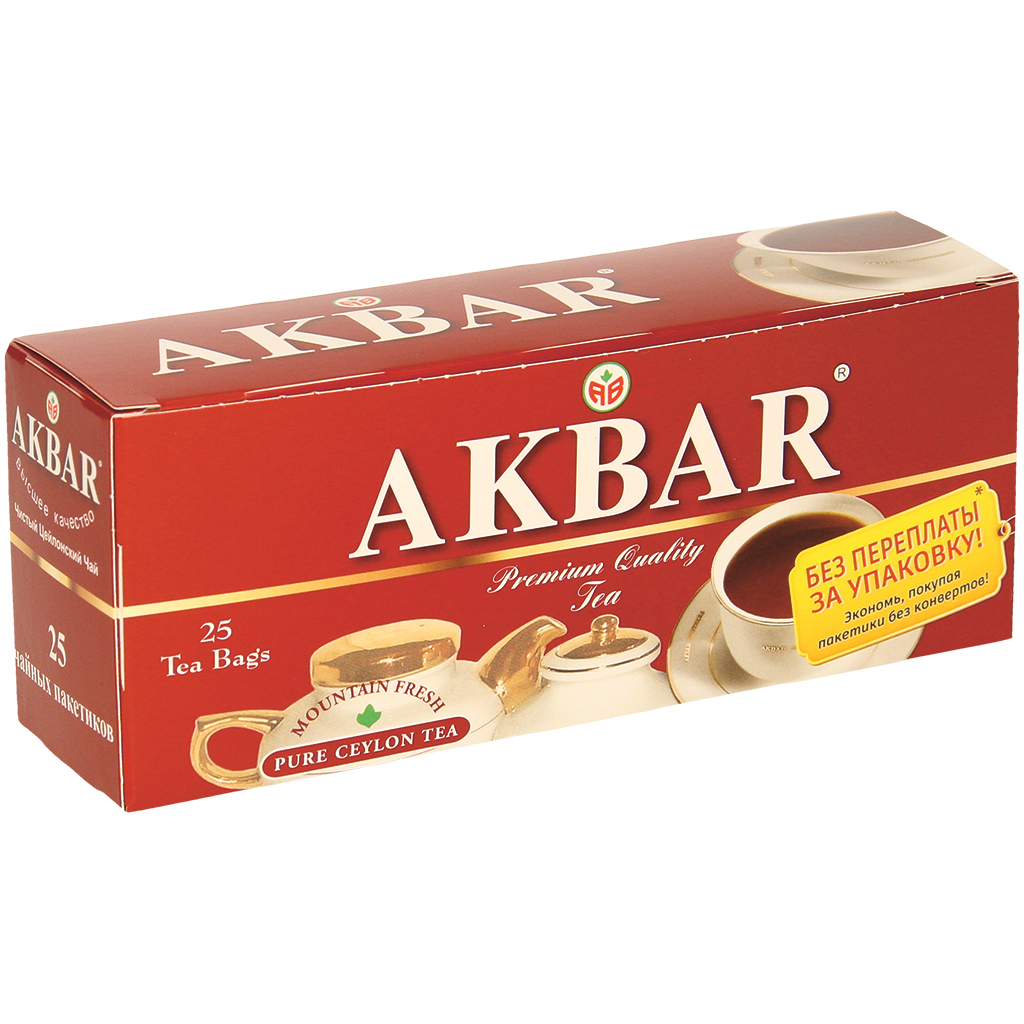 Чай АКБАР "КРАСНО-БЕЛАЯ СЕРИЯ" черный байховый цейлонский ме
