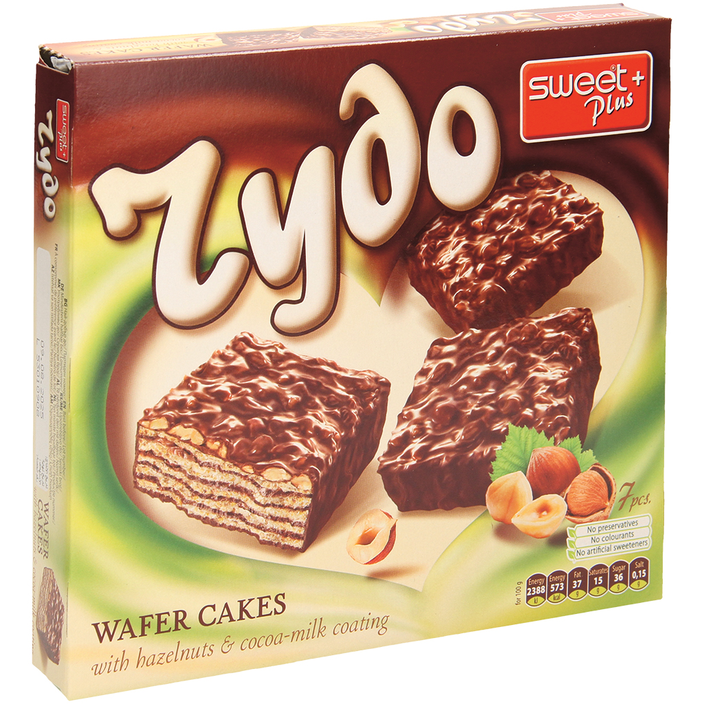 Вафельный торт с фундучным кремом (41%), фундуком (7,2%) и к