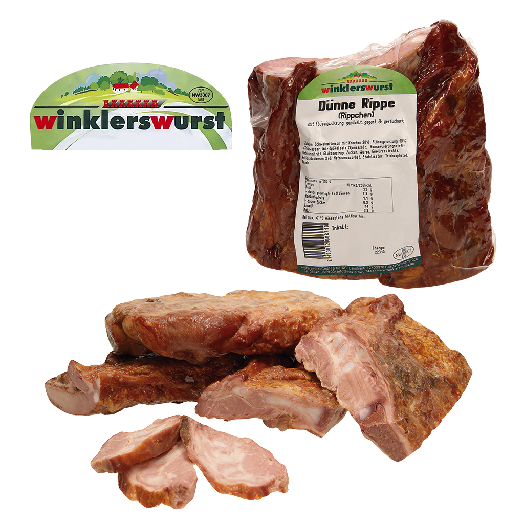 Dunne rib (ribbetjes) met vloeibare marinade, gepekeld