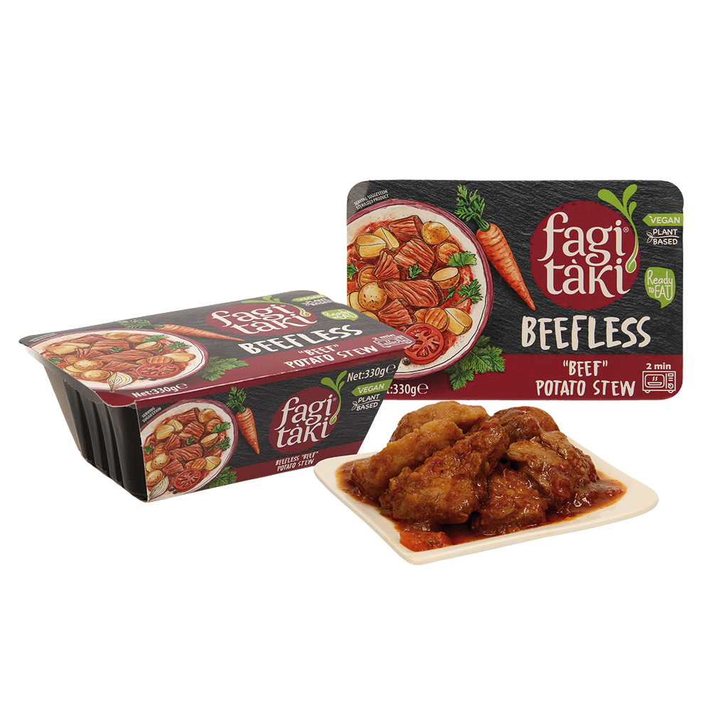 Овощное рагу с соевыми кусочками, картофелем и морковью