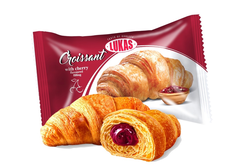 Круассанчик с начинкой со вкусом вишни изделия кондитерские