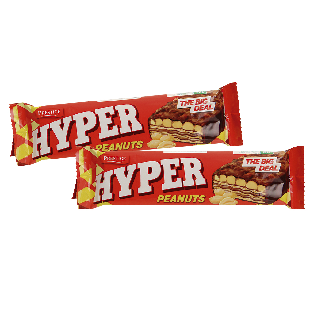 Вафля "Hyper Peanuts" с (43%) начинки со вкусом какао, покры