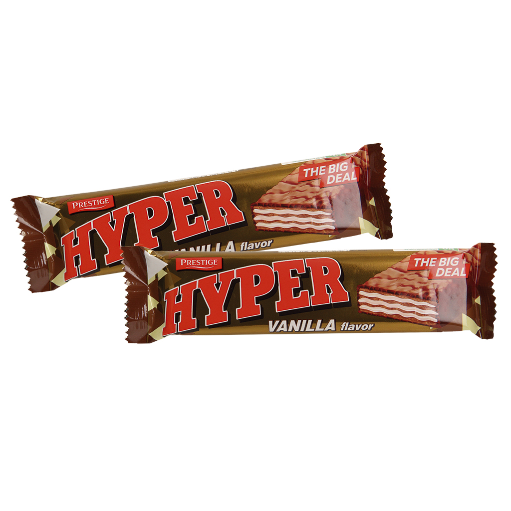 Wafel "Hyper" Vanille met (46%) vulling met melk smaak en va