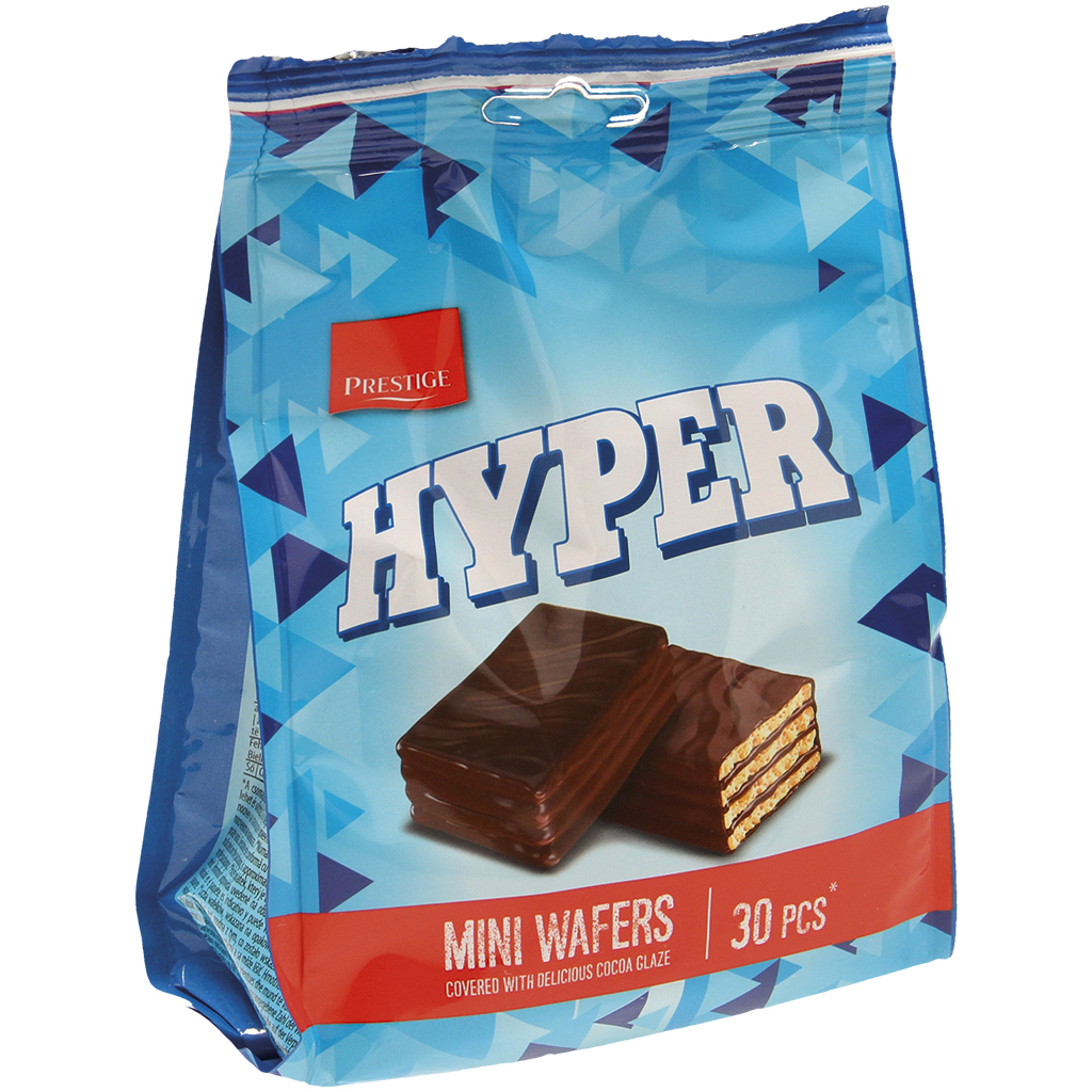 Вафли "Hyper Mini" с (42%) начинки со вкусом какао, покрытые