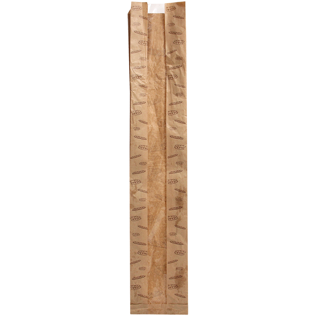 Бумажный пакет саше с прозрачным окошком, 500 шт, коричневый