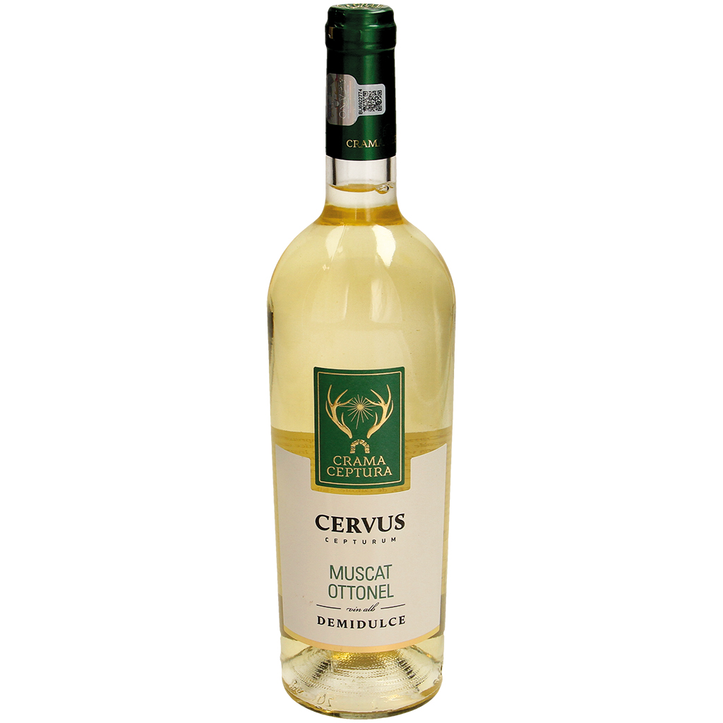"Cervus Muscat Ottonel Vin Alb Demidulce" Wijn uit Roemeni