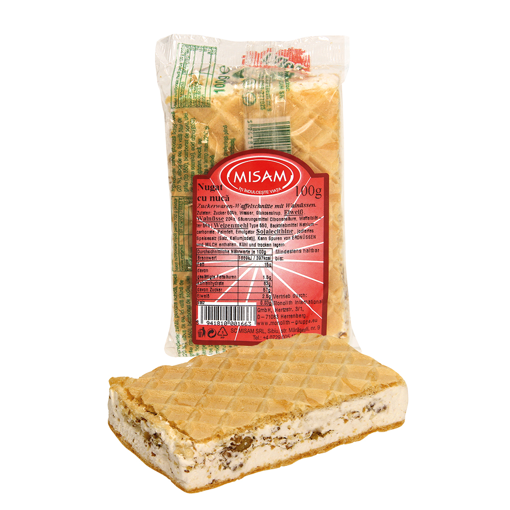 Zoetwaren-wafelreep met walnoten