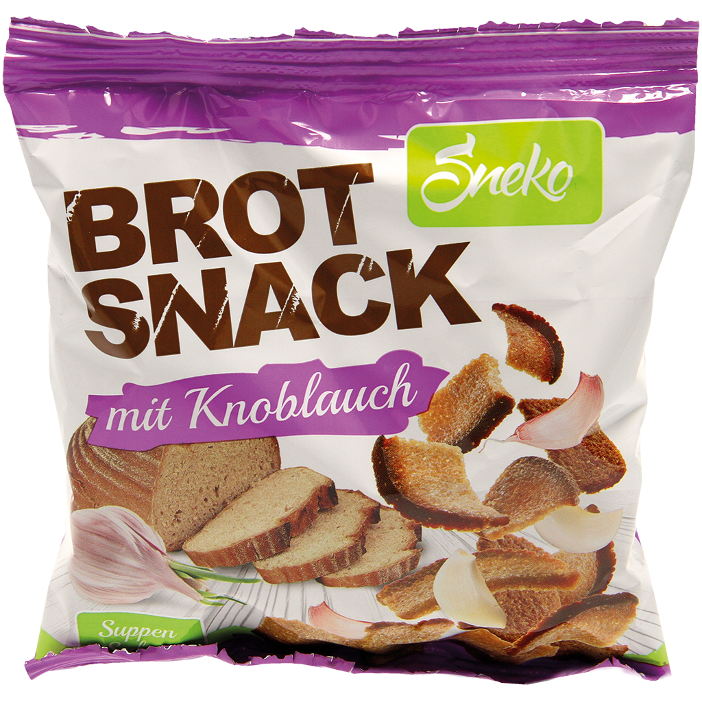 Snack uit geroosterd tarwe-roggebrood met knoflook