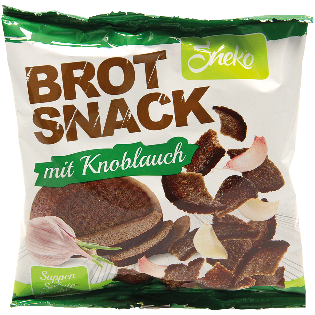Snack uit geroosterd tarwebrood met knoflook