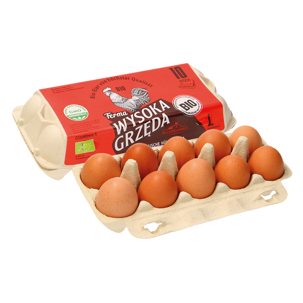 Куриные яйца, BIO выращиваемых по свободновыгульной системе