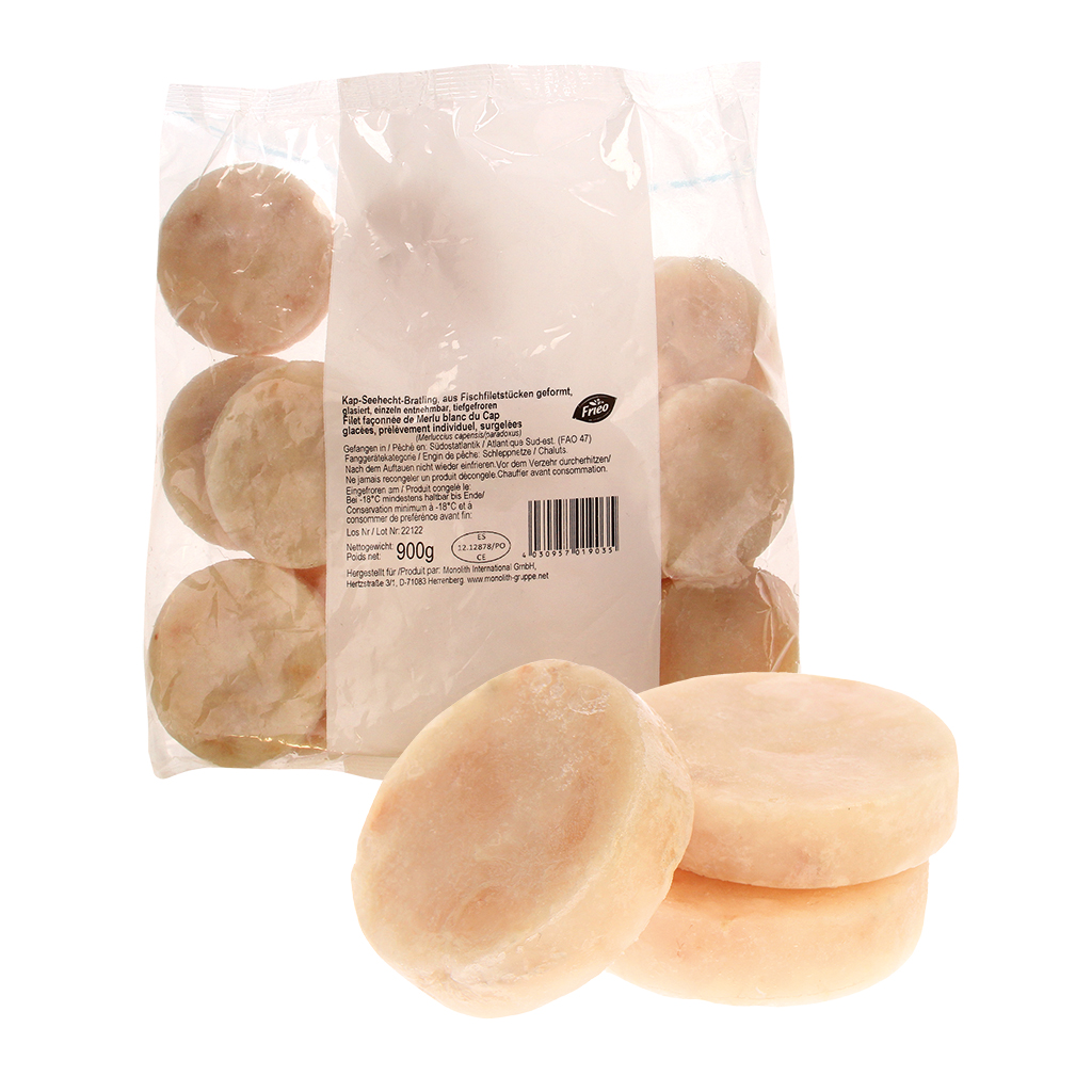 Медальоны из капского хека, сформированные, глазированные, з