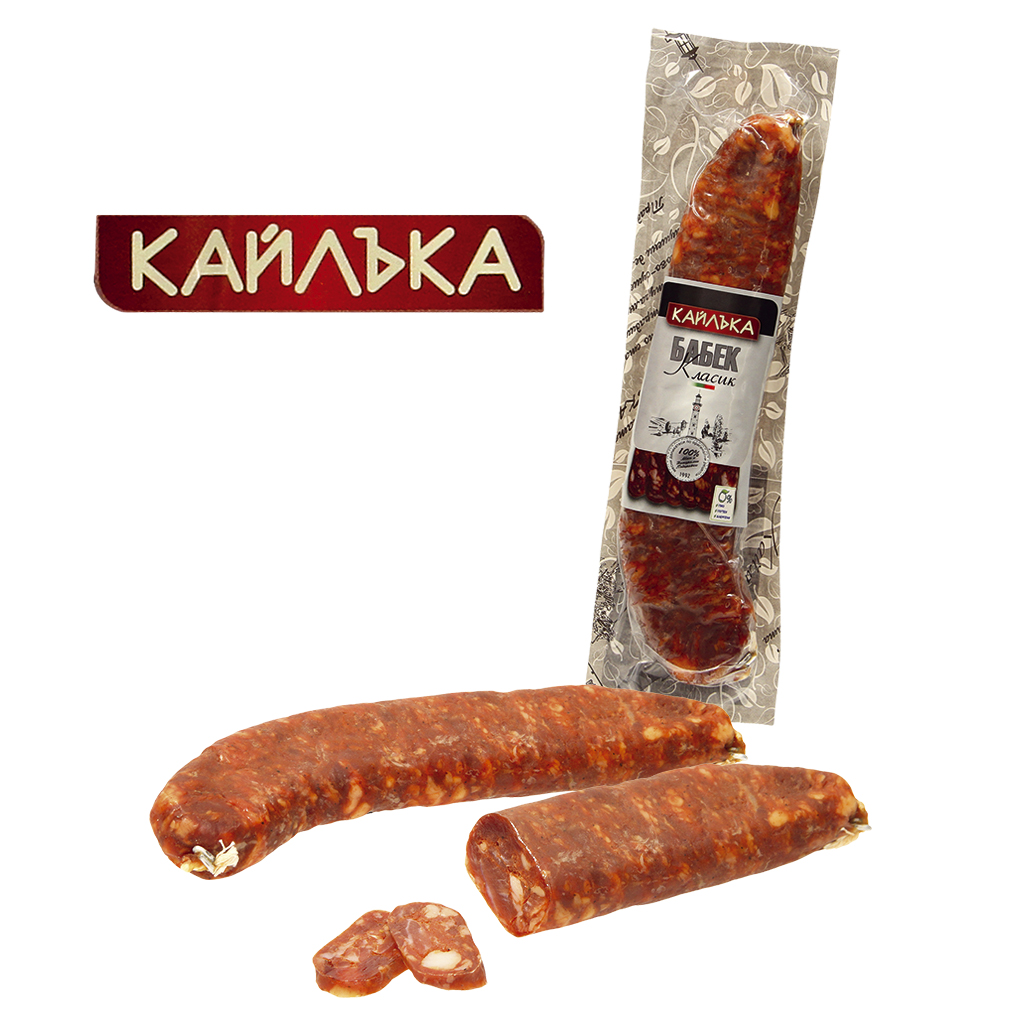 Колбаса сыровяленая из свинины, в натуральной оболочке