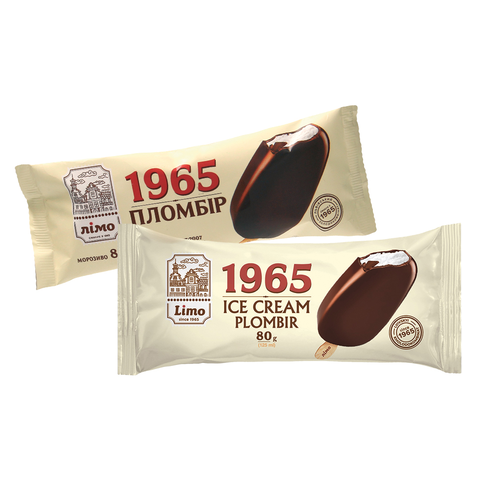Мороженое эскимо "ПЛОМБИР 1965" в шоколадной глазури