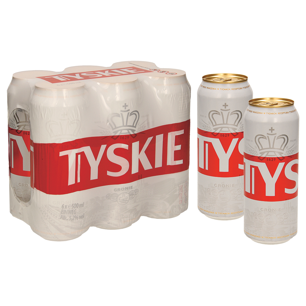 Bier ""Tyskie Gronie"" 6-pack (6x0,5 l), 5,2% vol.