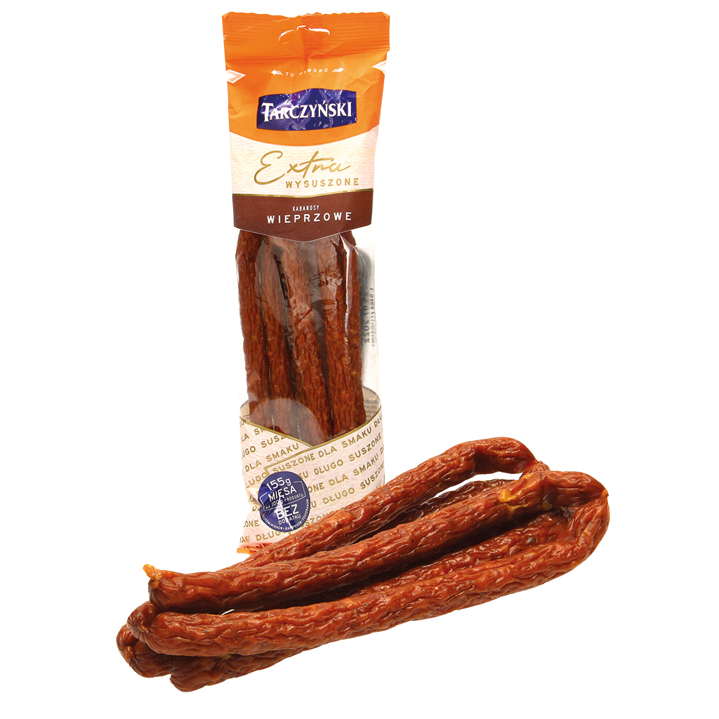 Копчено-вяленые колбаски из свиного мяса