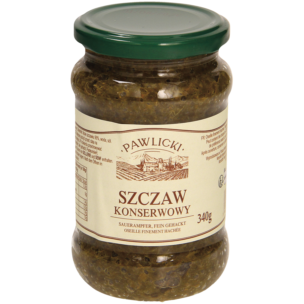 Щавель консервированный, мелко нарезанный. Пастеризованный.