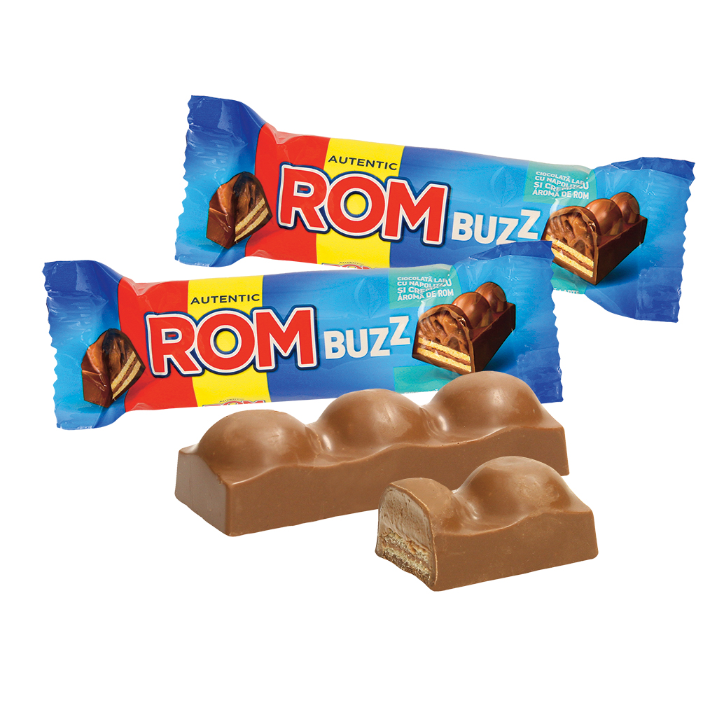 Reep van melk chocolade met 7% cacao-bevattende wafels en 47