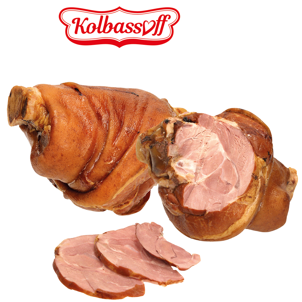 Задняя свиная рулька, вареная и копченая