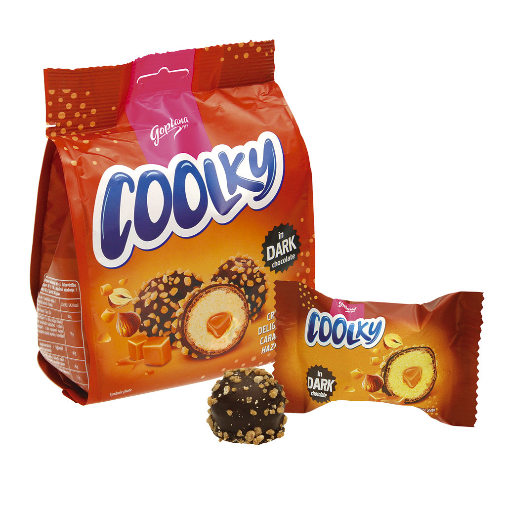 ""Coolky Dark"" Wafelballen met koekjes smaak crème (48%) en