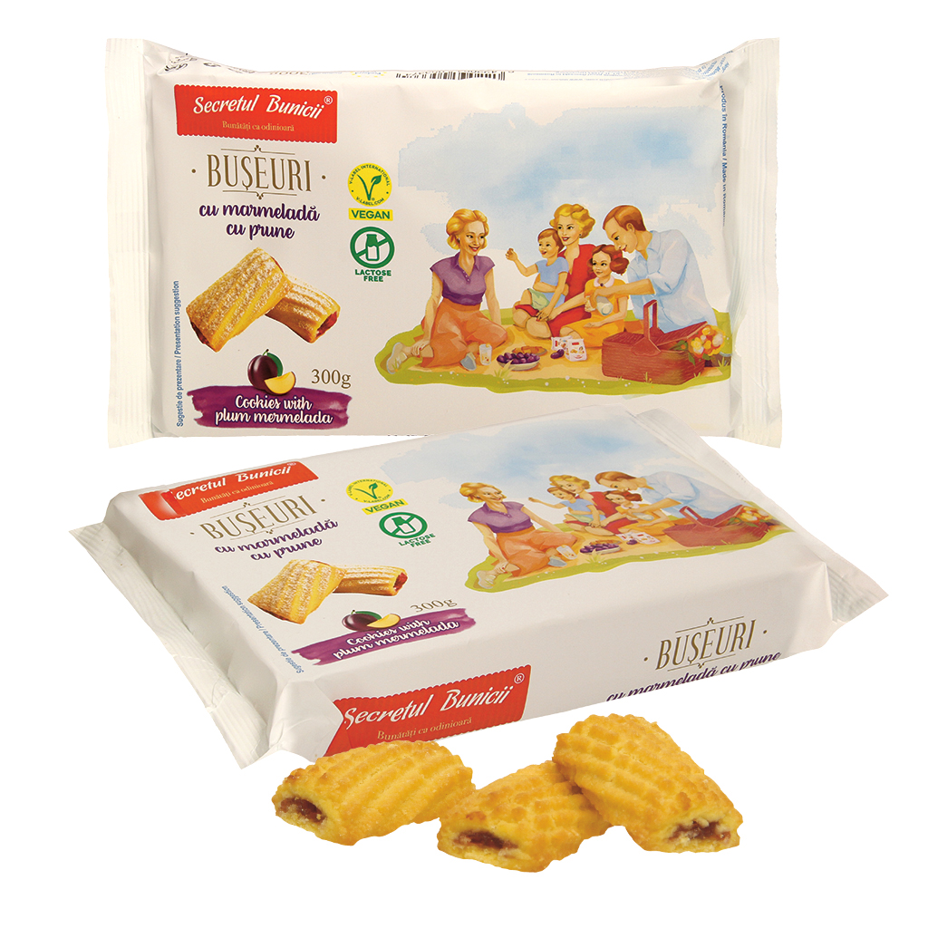 Zachte koekjes met appel-pruimen-aroniavulling met pruimenar