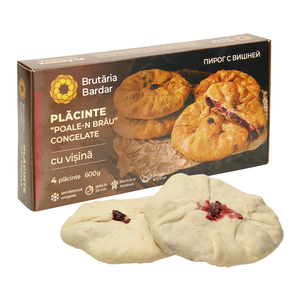 Gistdeeg met 37% zure kersen vulling, diepgevroren. Voor zel