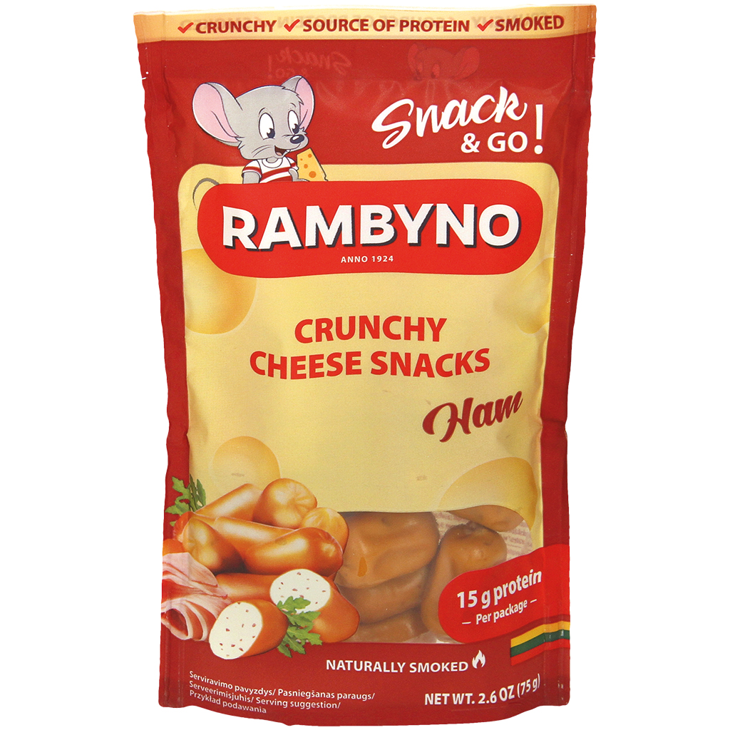 Smeltkaasbereiding "Rambyno" met gekookte ham, gerookt, 45% 