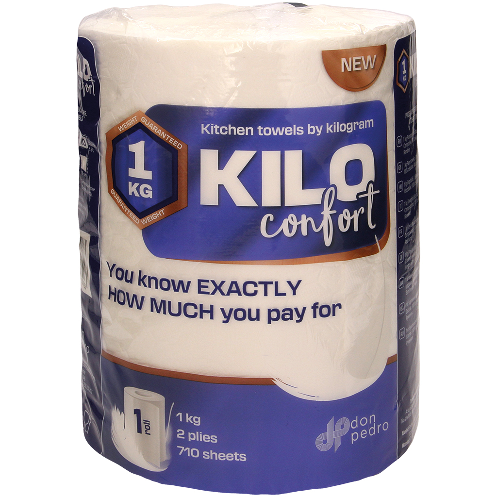 "Kilo-confort"-papieren handdoek, 2-laags (1 rol x 710 velle