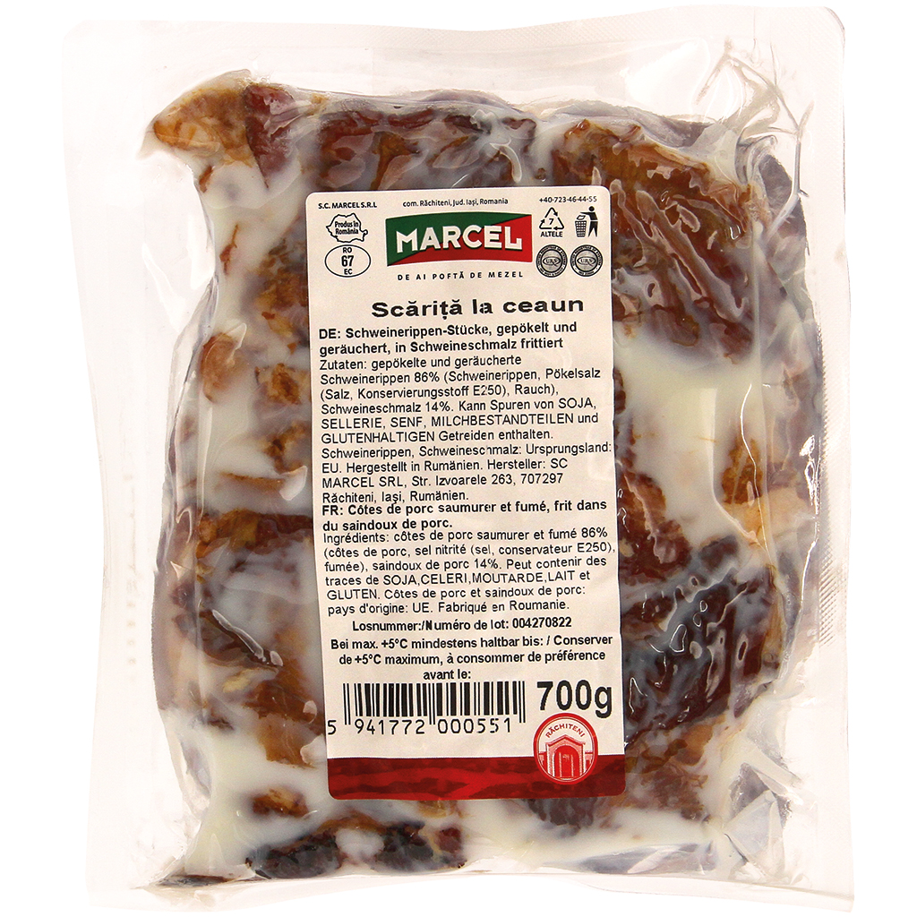 Копченые свиные ребрышки, фритированные в свином жире