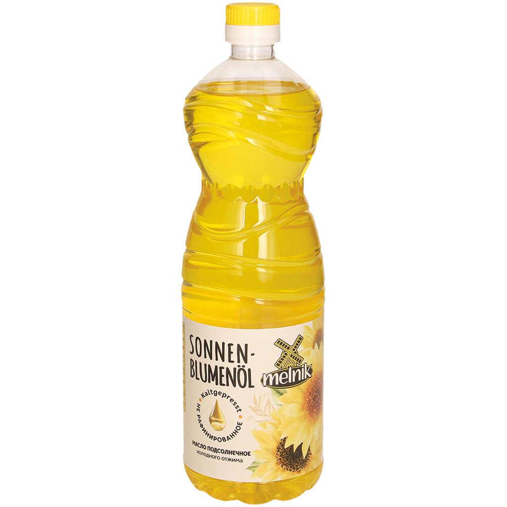 Zonnebloemolie, koudgeperst.