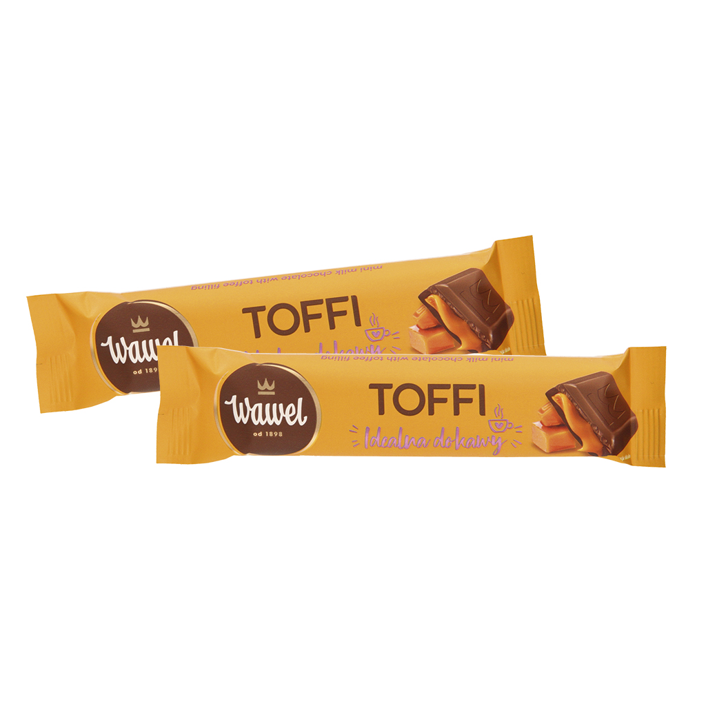Toffi Батончик из молочного шоколада с начинкой тоффи (50%).