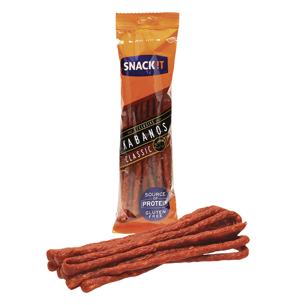 Kabanos met varkensproteïne.