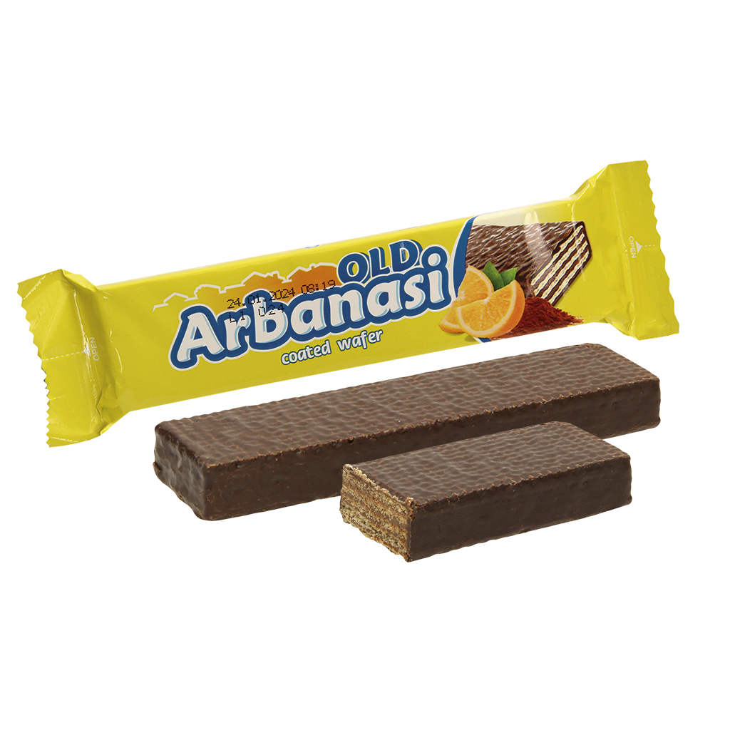 Вафли с кремовой начинкой со шоколадным вкусом с апельсино